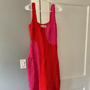 Mara Hoffman Sloan Dress in Pink & Red (M)